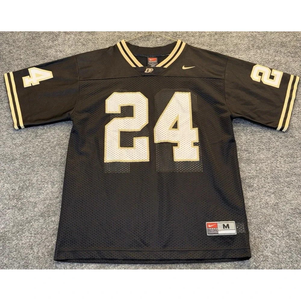 Vintage Nike Purdue Boilermakers Football Jersey #24 Size M Black NCAA